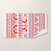 Ornement traditionnel russe rouge (Serviette à main)