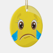 Ornement triste de Noël d'Emoji de larmes (Droite)