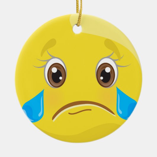 Ornement triste de Noël d'Emoji de larmes (Devant)