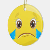 Ornement triste de Noël d'Emoji de larmes (Gauche)