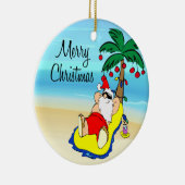 Ornement tropical de détente de Noël de Père Noël (Droite)