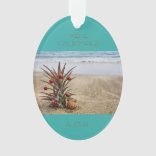 Ornement tropical de Noël d'ananas de plage