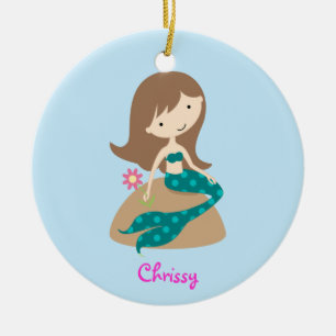 Ornement turquoise mignon fait sur commande de