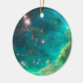 Ornement turquoise rond Nebula #4 (Gauche)