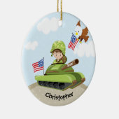 Ornement unique de Noël de garçon de soldat (Droite)