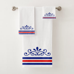 Ornement vectoriel chic et rayures bleues rouges s