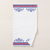 Ornement vectoriel chic et rayures bleues rouges s (Serviette à main)