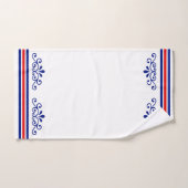 Ornement vectoriel chic et rayures bleues rouges s (Serviette à main)