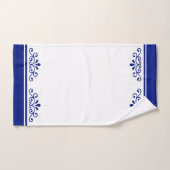 Ornement vectoriel et rayures bleu roi sur fond bl (Serviette à main)