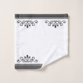 Ornement vectoriel et rayures grises sur serviette (Gant de toilette)