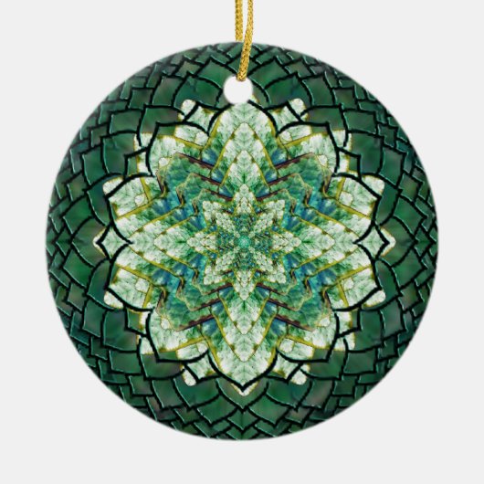Ornement vert abstrait de mandala de lierre (Devant)