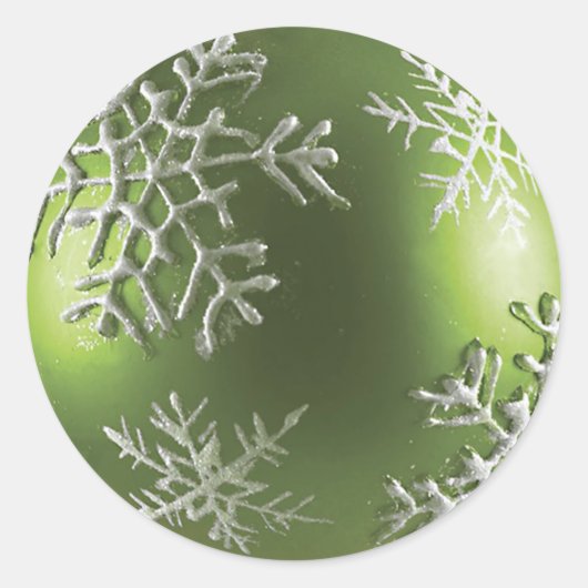 Ornement vert avec Sticker Snowflakes (Devant)