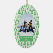 Ornement vert de photo de vacances de Noël (Droite)