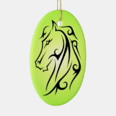 Ornement vert de symbole de noir de tête de cheval (Droite)
