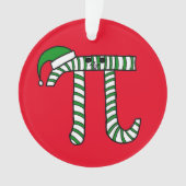 Ornement vert mignon de maths de Noël pi (dos de (devant)