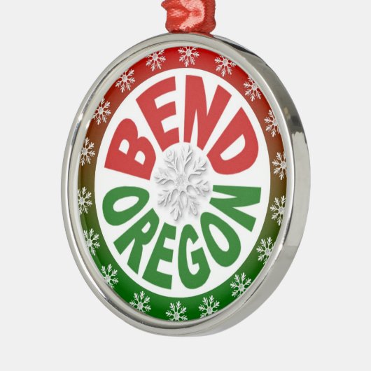 Ornement vert rouge de flocon de neige de l'Orégon (Gauche)