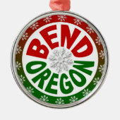 Ornement vert rouge de flocon de neige de l'Orégon (Devant)