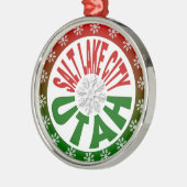 Ornement vert rouge de flocon de neige de Salt (Gauche)