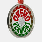 Ornement vert rouge de flocon de neige d'Okemo (Droite)