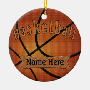 Ornement vintage de basket-ball avec VOTRE NOM