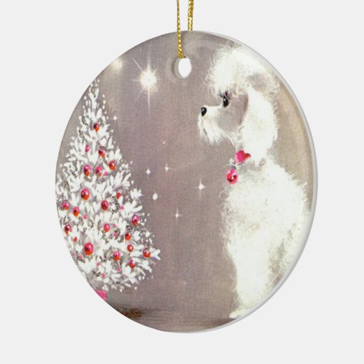 Ornement vintage de caniche (Gauche)