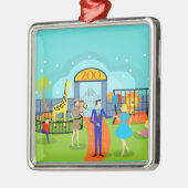 Ornement vintage de Noël de zoo (Gauche)