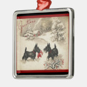 Ornement vintage de Noël d'impression de Terrier (Gauche)