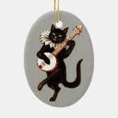 ornement vintage en porcelaine de chat (Dos)