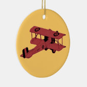 Ornement vintage rouge de biplan (Droite)