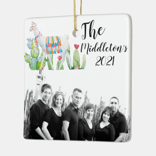 Ornement XMAS personnalisé Boho Llama Bohemian Cac (Gauche)