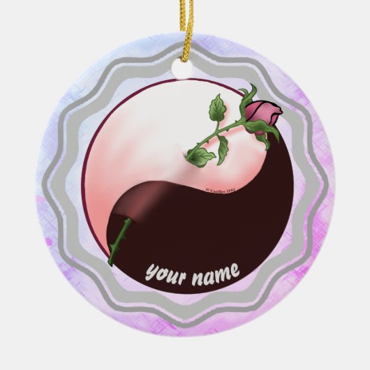 Ornement yin yang Rose Rouge (Devant)