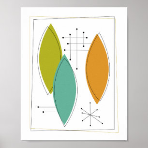 Ornements Atomiques Affiche d'Art Moderne du Milie