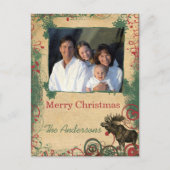 Ornements blancs Famille Photo de Noël Carte posta (Devant)