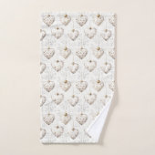 Ornements coeurs gris crème chic (Serviette à main)