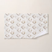Ornements coeurs gris crème chic (Serviette à main)