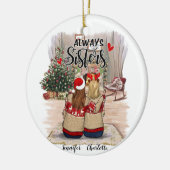 Ornements d'amitié personnalisés pour soeurs (Gauche)