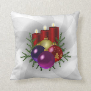 Ornements de bal et Coussin de Noël de bougies