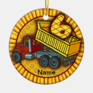 Ornements de camion à benne pour 6ème anniversaire