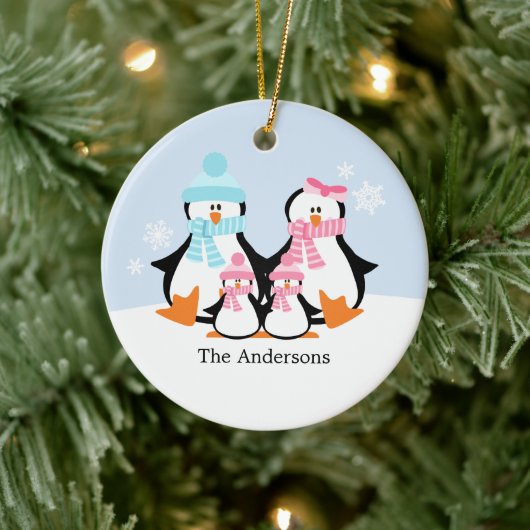 Ornements de famille de pingouins (Arbre)