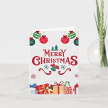 Ornements de Fête Carte de Vœux Joyeux Noël