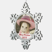Ornements de flocon d'hiver de Pewter Photo Person (Vue impression)