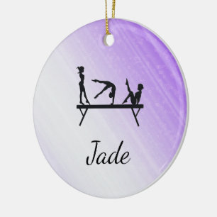 ORNEMENTS DE GYMNASTIQUE VIOLETS PERSONNALISÉS