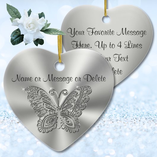 Ornements de Noël à papillons avec 2 boîtes de tex