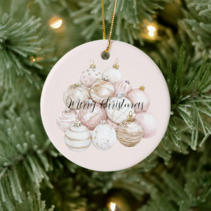 Ornements de Noël au Champagne Or Rose Blush