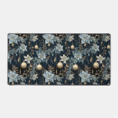 Ornements de Noël bleu et or Poinsettias (Recto)