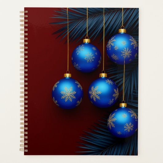Ornements de Noël bleus élégants (Devant)