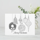 Ornements de Noël Carte de vacances à la couleur (Debout devant)