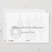 Ornements de Noël Carte de vacances à la couleur (Dos)