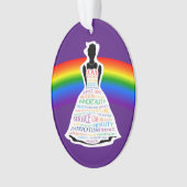 Ornements de Noël de fille d'arc-en-ciel, cadeaux (devant)