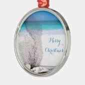 Ornements de Noël de plage Corail de métal rond (Gauche)
